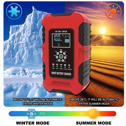 DE 12V 24V Auto Batterie Ladegerät Für Lithium Calcium LiFePO4 Reparatur AGM GEL - Bild 3 von 10