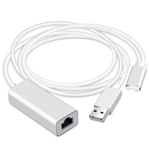 Adaptador de cable de red LAN con cable Ethernet para iPhone 6 7 8 X 11 12 iPad a RJ45 - Imagen 1 de 24