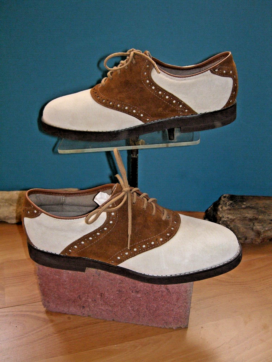 Vintage Hush Puppies Brown/tan Saddle Shoes womens 7 1/2 M  display picture 1