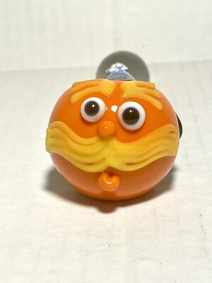 Chameleon Glass Lorax Tobacco Hand Pipe Spoon Black Orange Color
