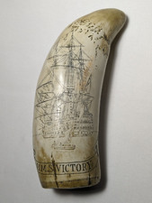 Well Crafted Vintage Scrimshaw Reproduction of Horatio Nelson & HMS Bounty