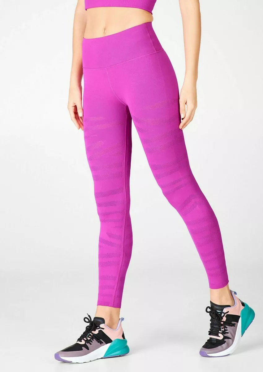 Fabletics Sculptknit Seamless Zebra Cut Workout Leggings Pink