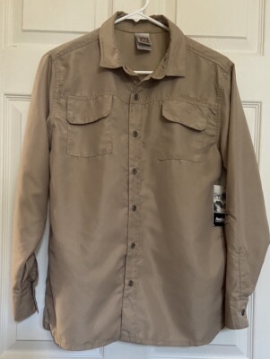 NWT Avalanche Khaki/Beige Roll Sleeves Button Vented Shirt - Boys/Youth L 14/16