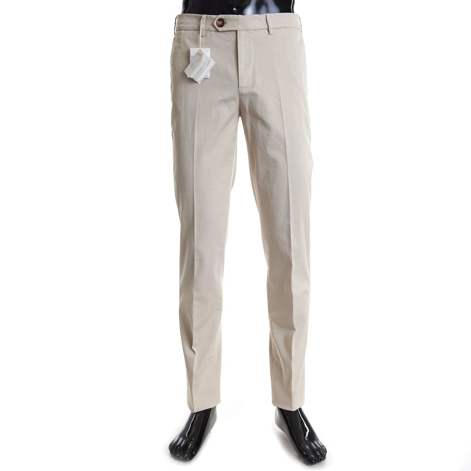 Brunello Cucinelli — BRUNELLO CUCINELLI 595$ Beige Italian Fit Trousers - Pima Cotton Gabardine