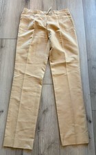 Moschino Gold Cotton Silk Pants Designer Fine Fabric Sz 8 With 32" Inseam