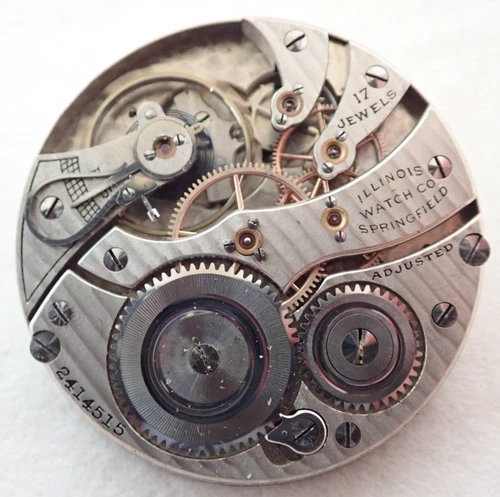 ANTIQUE 16s ILLINOIS GRADE 305 17 JEWEL 17j HUNTER POCKET WATCH MOVEMENT