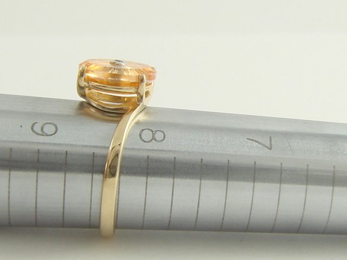 10K Yellow Gold Glenn Lehrer Natural Citrine & Diamond Torus Cut Ring Size 8.25 - Picture 10 of 12