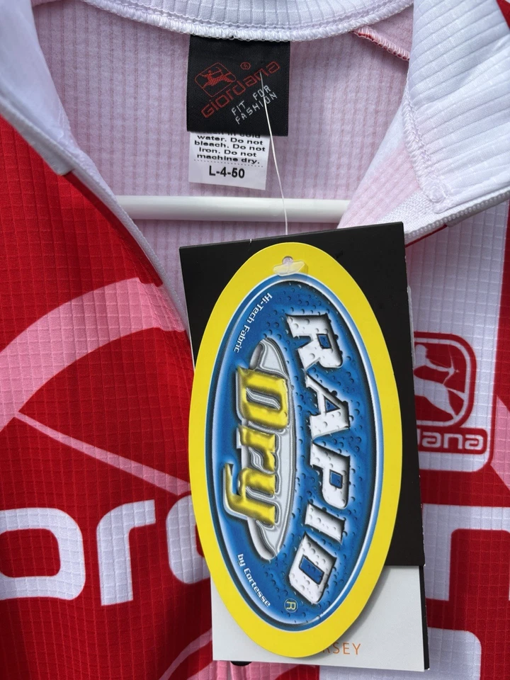 Giordana Cycling Vero Pro Jersey Men’s Size L Euro Fit Full Zip Long Sleeve Red - Image 3 of 4