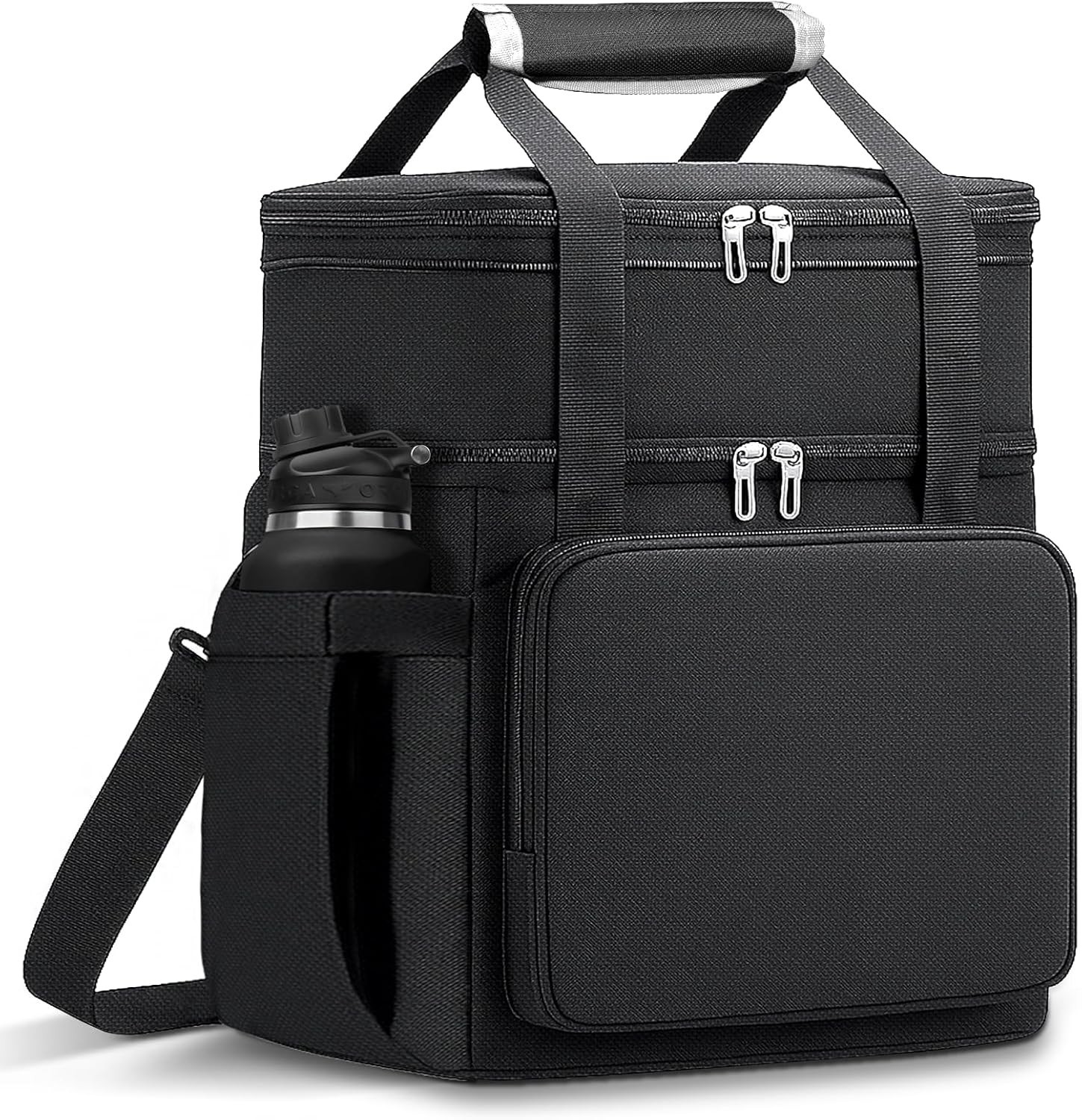 Double Deck Lunch Bag Dual Compartment for Women Men Work Office Insulated Box