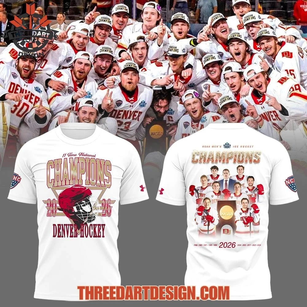 Denver 1Pioneer 2026 NCAA Hockey Champions Shirt 11-Time National Champs