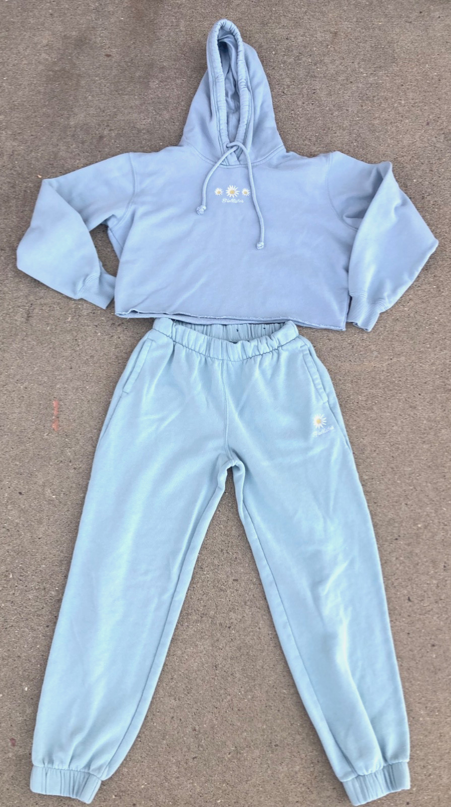 Vintage Hollister Joggers Hoodie Set Y2K Women's Daisies Sweatpants size XS