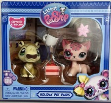 Littlest Pet Shop G7 Holiday Pet Pairs Series 4 Capycino & Biscatti 269 &270 New