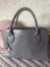 Radley Blue Grey Leather Bag With Dog Tag