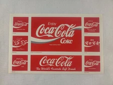1980's Vintage Coca Cola Coke Around The World Large Postcard Sticker Sheet