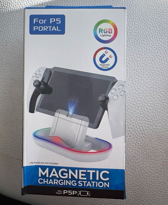 Magnetic Charging Dock w/ RGB Lighting for Sony PlayStation Portal PS5 White