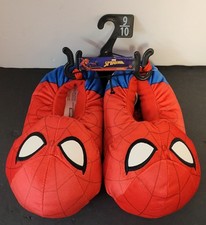 Spider-Man Marvel Plush Slippers Size 9/10 New w/Original Hanger No Tags
