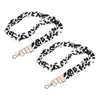FüR Scrunchie Lehrer Lanyards, 2Er Pack Id-Halter, Schwarz Weiß Beige Gold