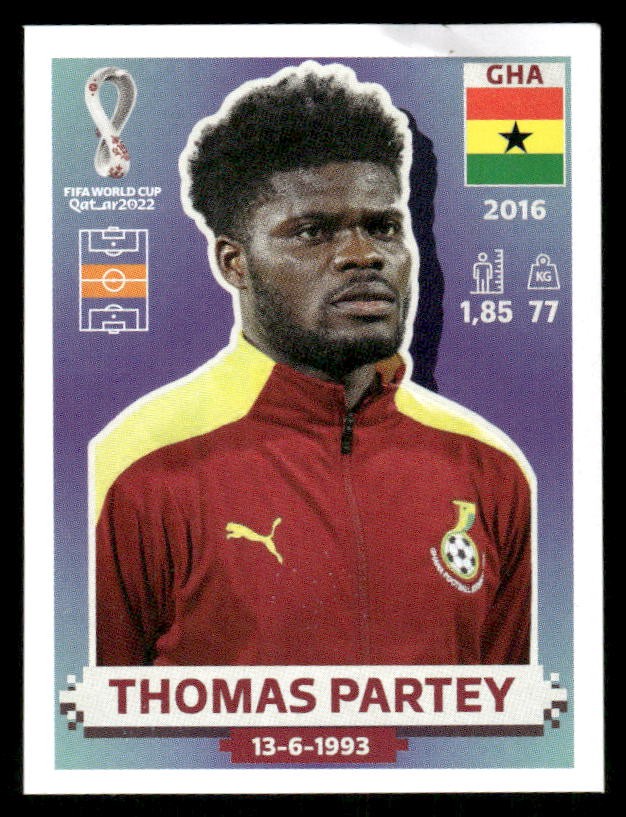 2022 Panini World Cup Stickers #GHA14 Thomas Partey - SCR