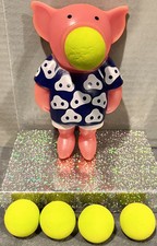 Hog Wild Pink Pig Popper Squeezable Action Toy Ball Shooter with 5 Balls PVC Toy