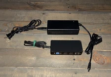 USB-C Docking Station Dual HDMI VGA Ethernet w/ 24V Power Adapter