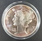 1 oz 999 Fine Silver Mercury Dime Tribute BU Light Purple Toning in Capsule