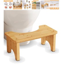 Toilet Stool, Wooden Squatting Potty Stool for Adults, 7 Inch Toilet Stool Sq...