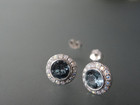 Sterling Silver crystal earrings set 1.7g signed FD 925 CN — photo 1