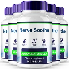 (5 Pack) Nerve Soothe Capsules, Advanced Brain Health & Cognitive Support Pills