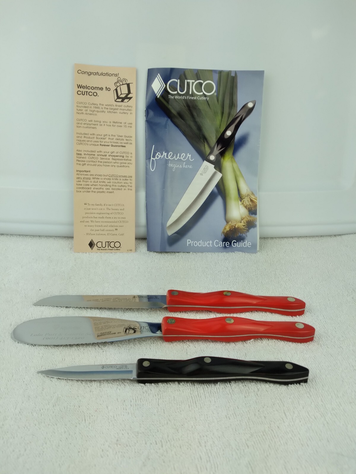 Set of 3 Cutco Knives 1720 KK 1768 KN 3721 KO eBay