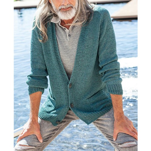 Fashion Winter Men Sweater Long Sleev Cardigan V Neck Cotton Warm Men Sweater - Picture 9 of 14