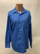 Arrow Mens 15 1/2  34/35 Shirt Blue Long Sleeve Button casual