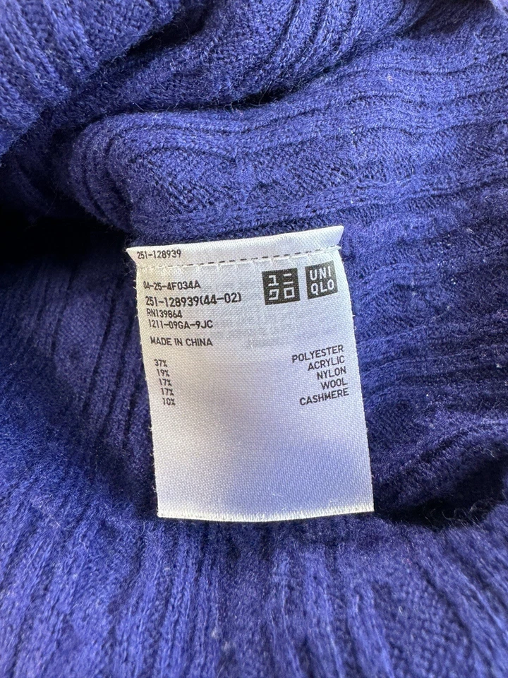 Uniqlo Women’s Small Wool Cashmere Sweater Cable Knit Casual Modern - Image 4 of 4