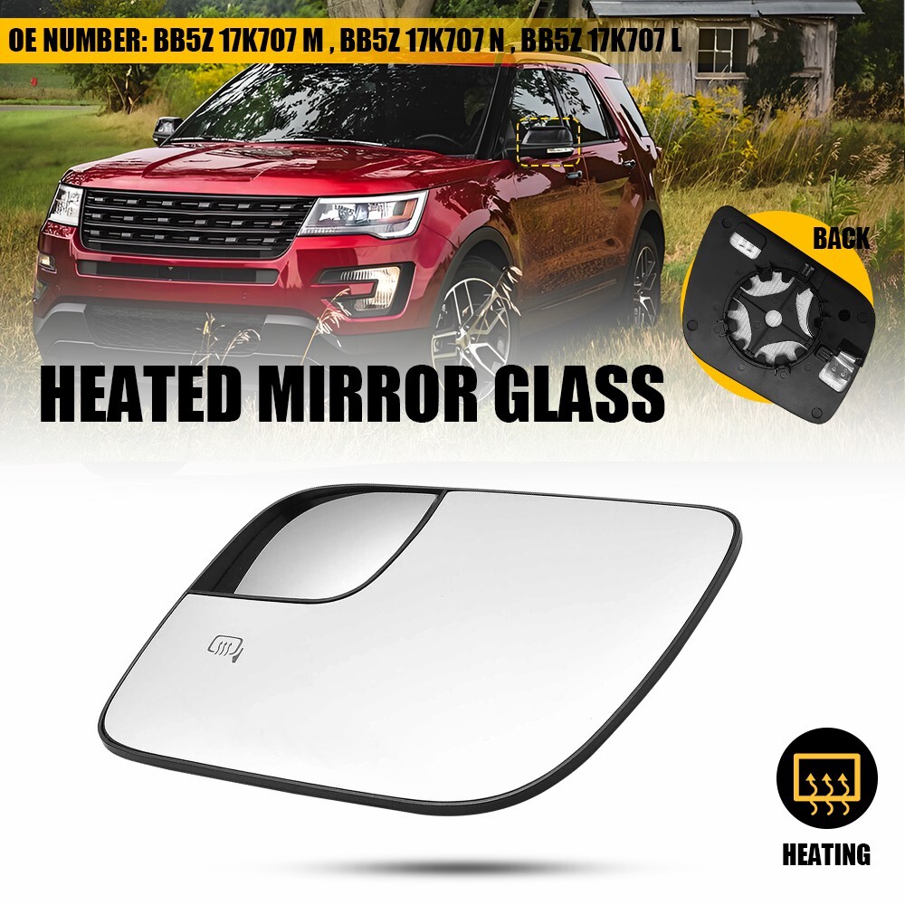 Heated Convex Mirror Glass for 2011-2018 Ford Explorer Passenger Side