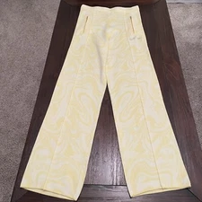 House Of Sunny Bay Tracksuit Pants Yellow Print Free People Size 4