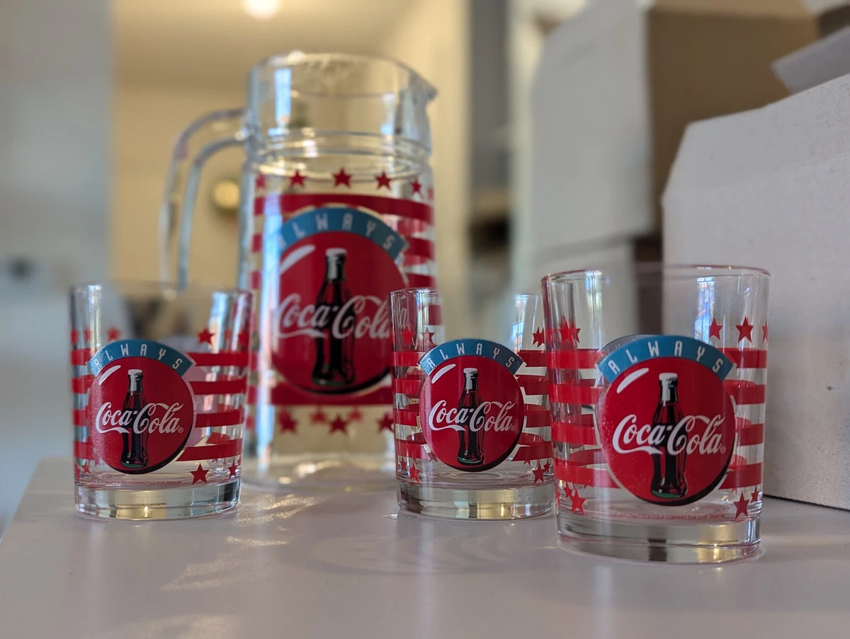 Lot de 6 verres à eau publicitaires Coca Cola rétro français - France