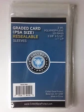 (100) CSP PSA Graded Card Sleeves NIP 2 Mil Resealable 3 3/8"x5 1/2"