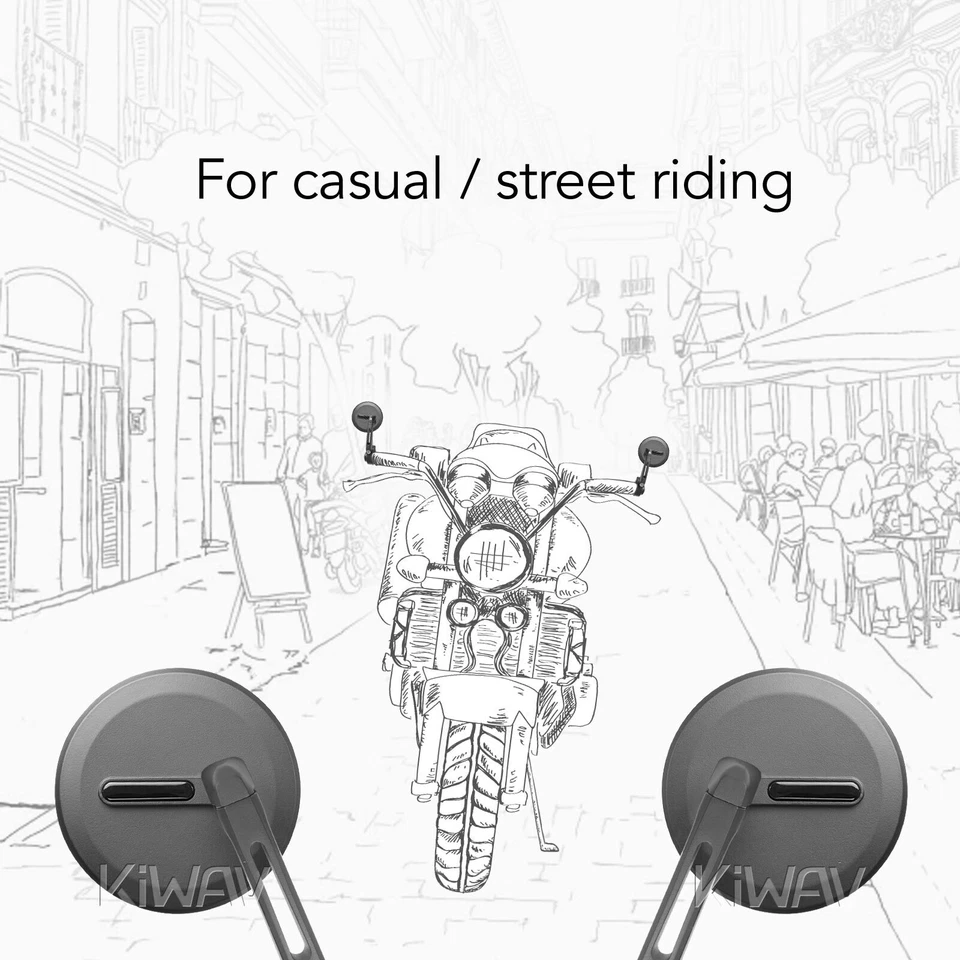 Espejos retrovisores de extremo de barra pesados delgados OJO redondos negros para Harley '96-'17 Dyna excepto FXDLS Foto 4 de 4