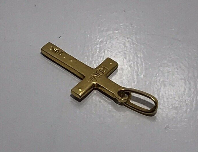 18k Yellow Gold & Red Ruby Simulated Stones Chris… - image 8