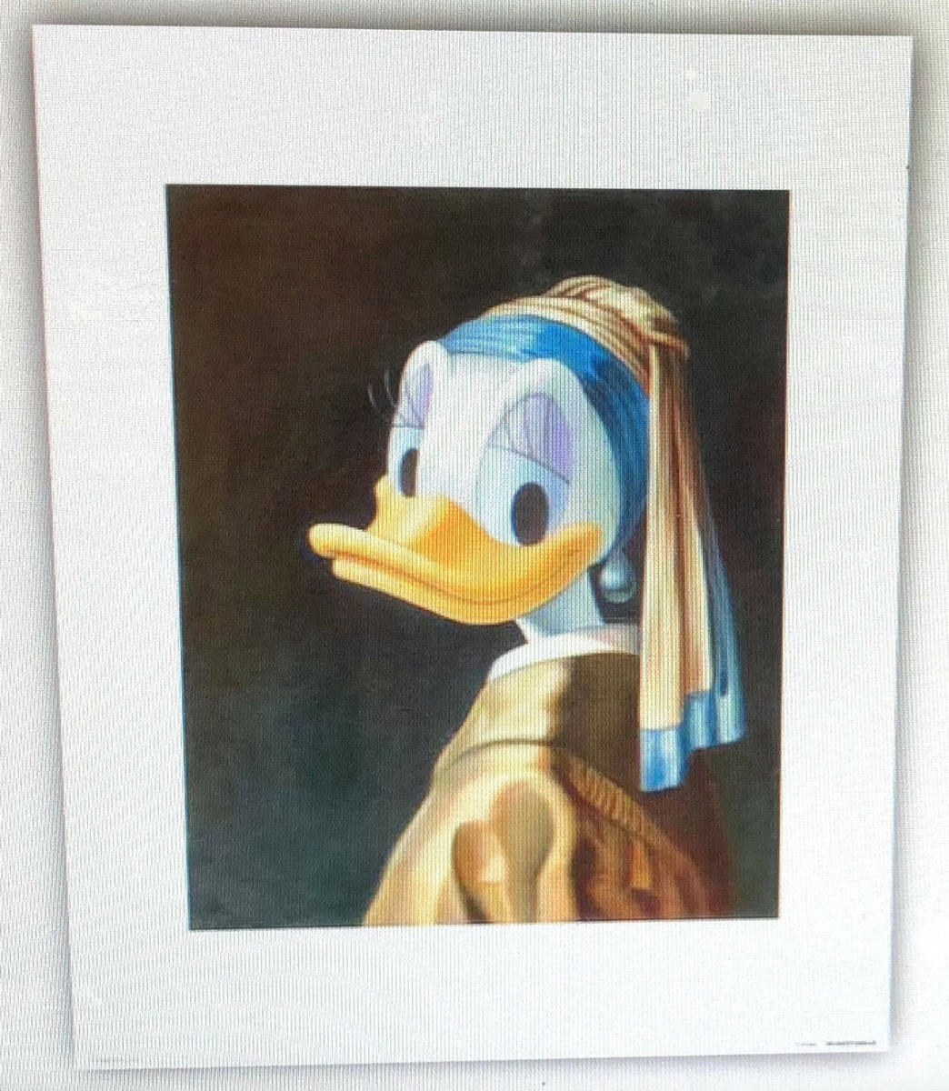 Disney Daisy Duck with Pearl Earring Art Print Reproduction 16 x 20 Maggie  Parr