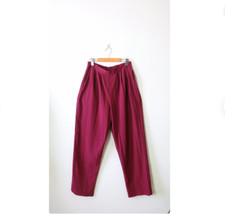 Vintage Raspberry Red Elastic Waist Tapered Easy Pants, 29 " waist