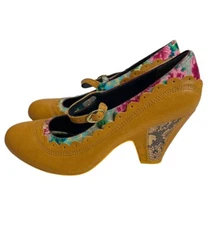 Poetic Licence Women's Size 7.5 M Betty Jane Brown Leather Mary Jane Heels Pumps