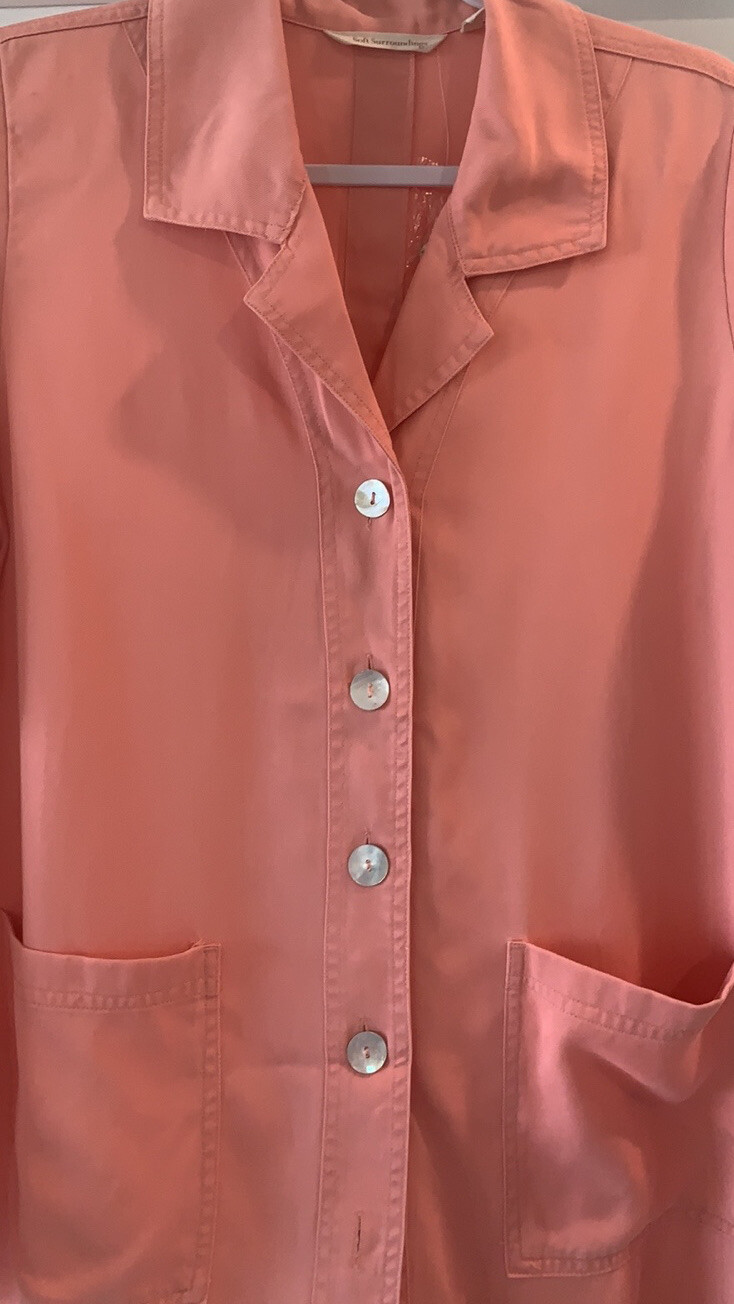 Soft Surroundings Peach Collared Button Down - image 6