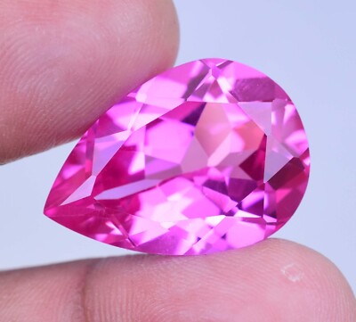 Natural Pink Ruby 35.00 Ct Pear Certified Flawless Loose Gemstone From Mogok