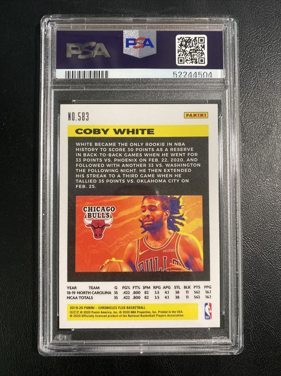 COBY WHITE 2019-20 Panini Chronicles FLUX Rookie #583 PSA 10 RC