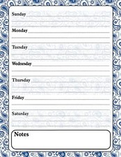 Magnetic Dry Erase Calendar - White Board Planner - Paisley 3/025