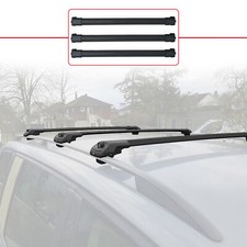 Barre portapacchi compatibili con Peugeot Partner Tepee 2008 – 2018, 2 pezzi, in alluminio anodizzato, colore grigio