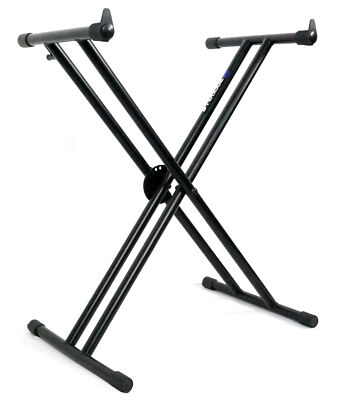Rockville Double X Braced Keyboard Stand w/ Push Lock For Nektar Impact LX61+