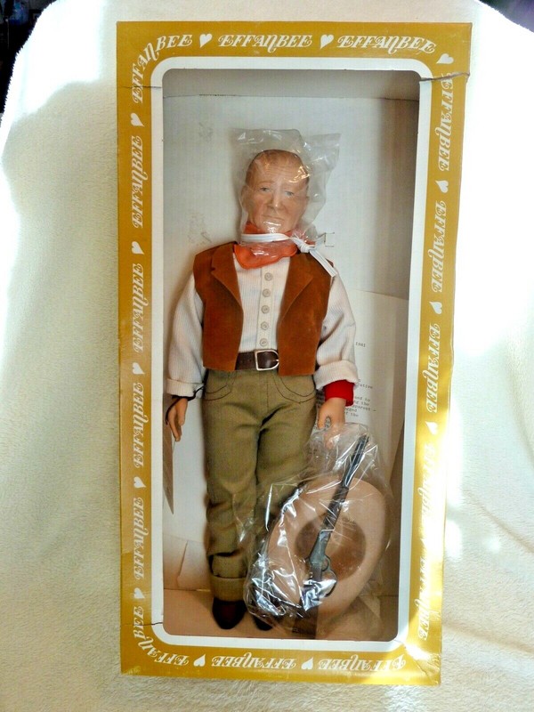John Wayne Doll w/wrist tag by Effanbee, Original Box & Accessories 1981