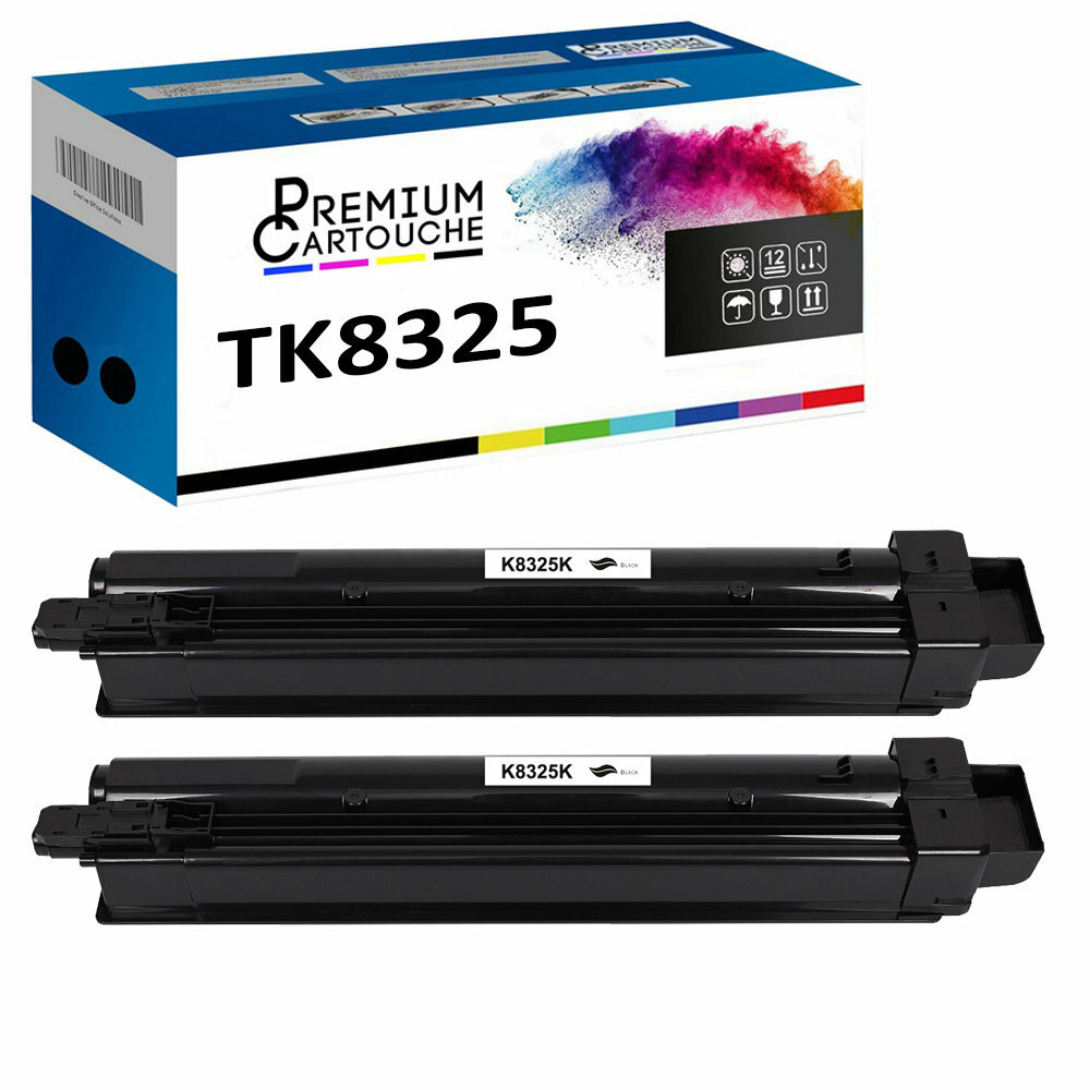 Toner TK8325K Noir x2 Kyocera Idéal pour le Télétravail et Bureau