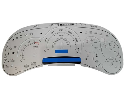 2003   2005 CADILLAC ESCALADE, H2 STYLE GAUGE FACE SILVER, CLEAR SCALES